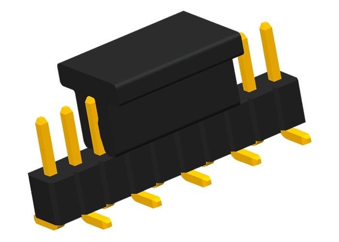 Éclair à angle droit d'or de connecteur d'en-tête de PAC simple de rangée de Pin de l'en-tête 10 de Pin de SMT