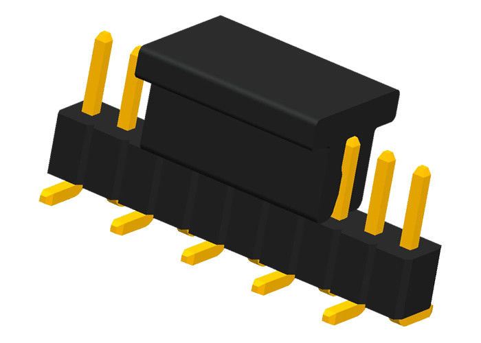 Éclair à angle droit d'or de connecteur d'en-tête de PAC simple de rangée de Pin de l'en-tête 10 de Pin de SMT