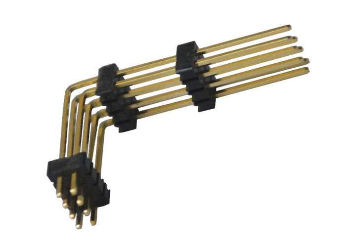 Connecteur 1.27mm d'en-tête de Pin du noir 8 deux plastique à angle droit de rangée trois