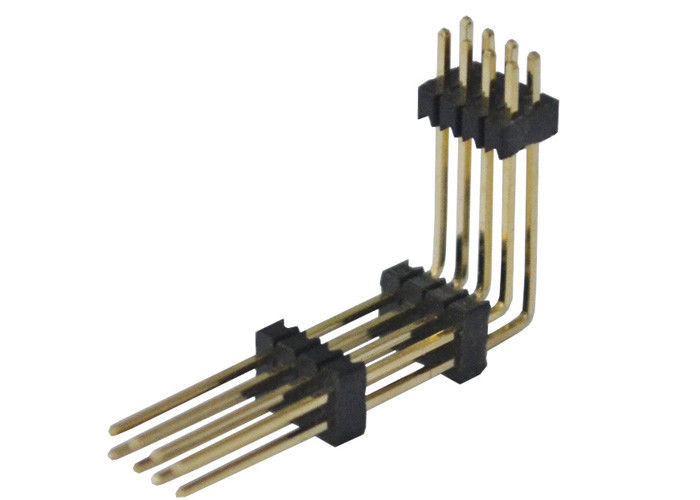 Connecteur 1.27mm d'en-tête de Pin du noir 8 deux plastique à angle droit de rangée trois