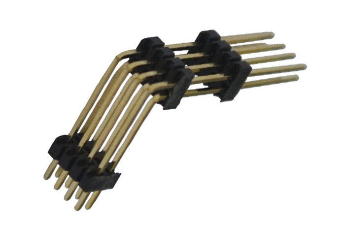 Connecteur 1.27mm d'en-tête de Pin du noir 8 deux plastique à angle droit de rangée trois