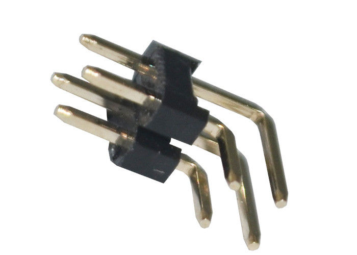 Double connecteur à angle droit d'en-tête de Pin de rangée résistance d'isolation de 2.54mm x de 2.5mm