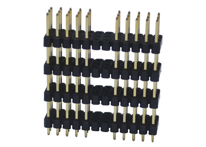 3 lancement du connecteur 2.54mm d'en-tête de Pin de rangée type quatre plastique de 180 degrés
