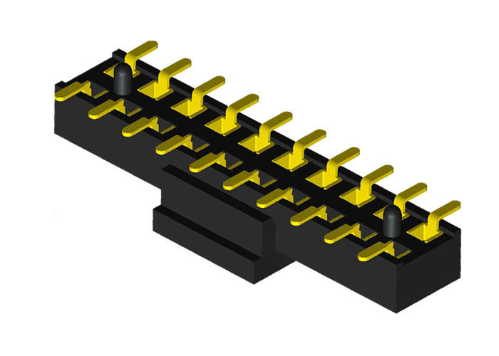 Lancement femelle de la rangée 2.0mm de double de connecteur d'en-tête de Pin du noir 20 avec la PAC