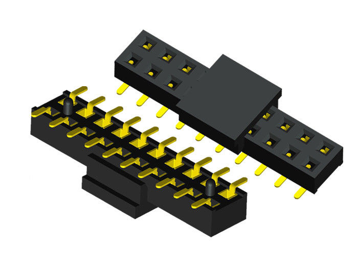 Lancement femelle de la rangée 2.0mm de double de connecteur d'en-tête de Pin du noir 20 avec la PAC