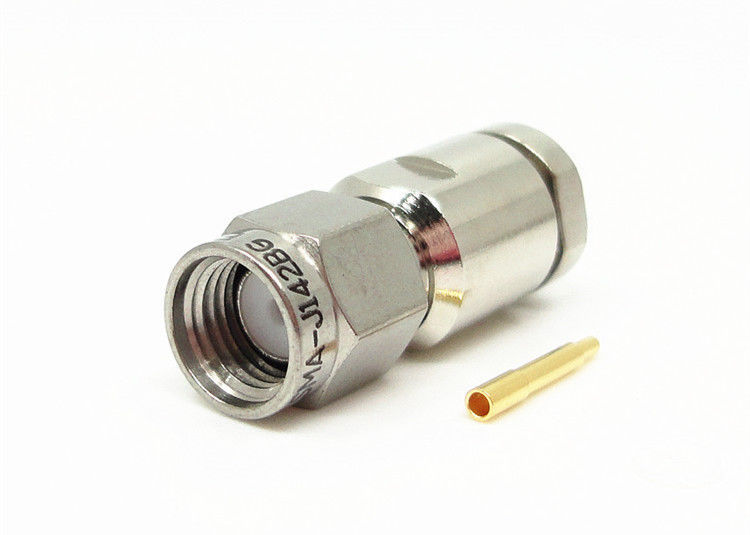Le connecteur nickelé de prise de SMA, le connecteur coaxial 335VRMS de rf a évalué la tension