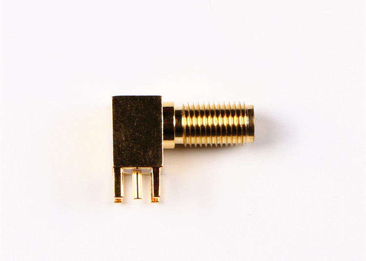 Poids léger à angle droit de connecteur coaxial de la soudure rf de prise masculine de connecteur de SMA