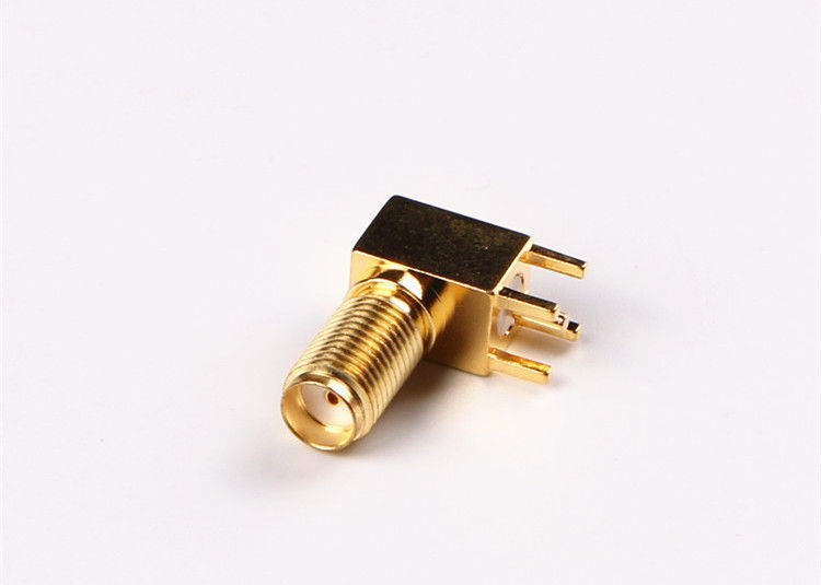 Poids léger à angle droit de connecteur coaxial de la soudure rf de prise masculine de connecteur de SMA