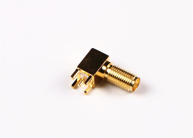 Poids léger à angle droit de connecteur coaxial de la soudure rf de prise masculine de connecteur de SMA