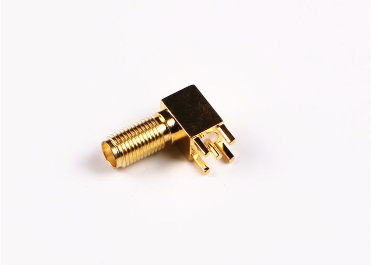 Poids léger à angle droit de connecteur coaxial de la soudure rf de prise masculine de connecteur de SMA