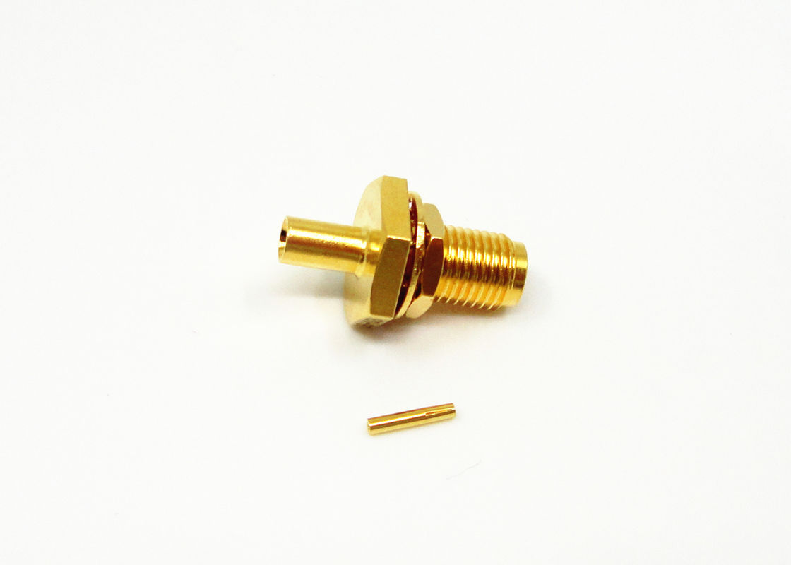Haut or femelle fiable de cable connecteur de la cloison étanche rf SMA plaqué pour le câble 086