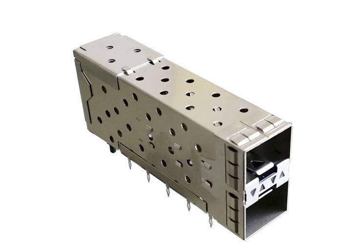 Support convenable matériel intégré de Pree de cage d'alliage de cuivre du connecteur 2x1 d'Assemblée de SFP Jack