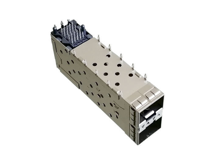 Support convenable matériel intégré de Pree de cage d'alliage de cuivre du connecteur 2x1 d'Assemblée de SFP Jack