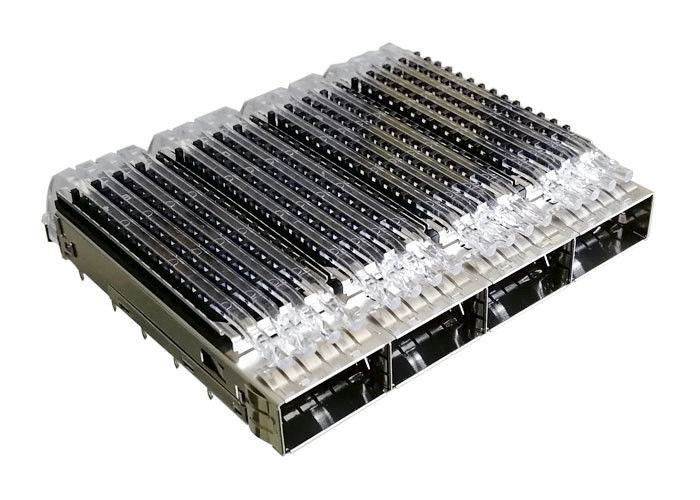 OIN 14001 d'OIN à commande unique 9001 de ports du connecteur quatre de cage de l'alliage de cuivre Qsfp28 SFP approuvent