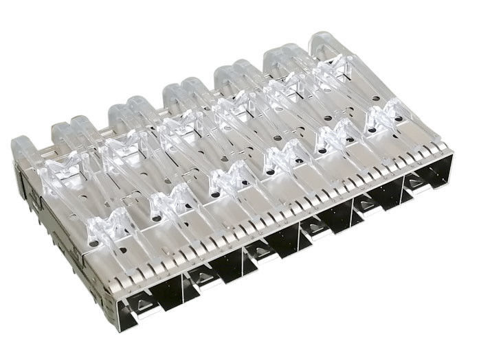 Port multiple du connecteur 1x6 de cage de SFP de prise de SFP d'ajustement de presse avec le ressort de doigt d'IEM