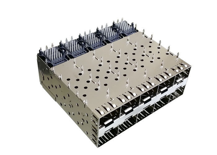 2 x caisse de SFP empilée par 5 avec le connecteur d'interface intégré avec le ressort de doigt d'IEM