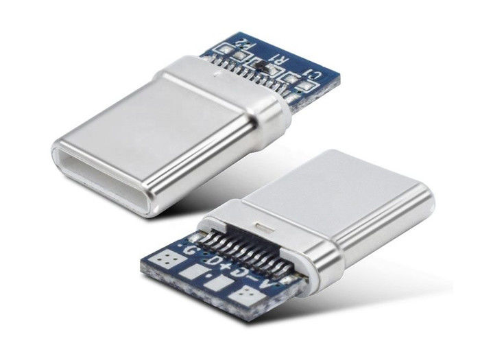 Dactylographiez à C le connecteur micro d'Usb acier inoxydable Shell avec la fonction de charge/données